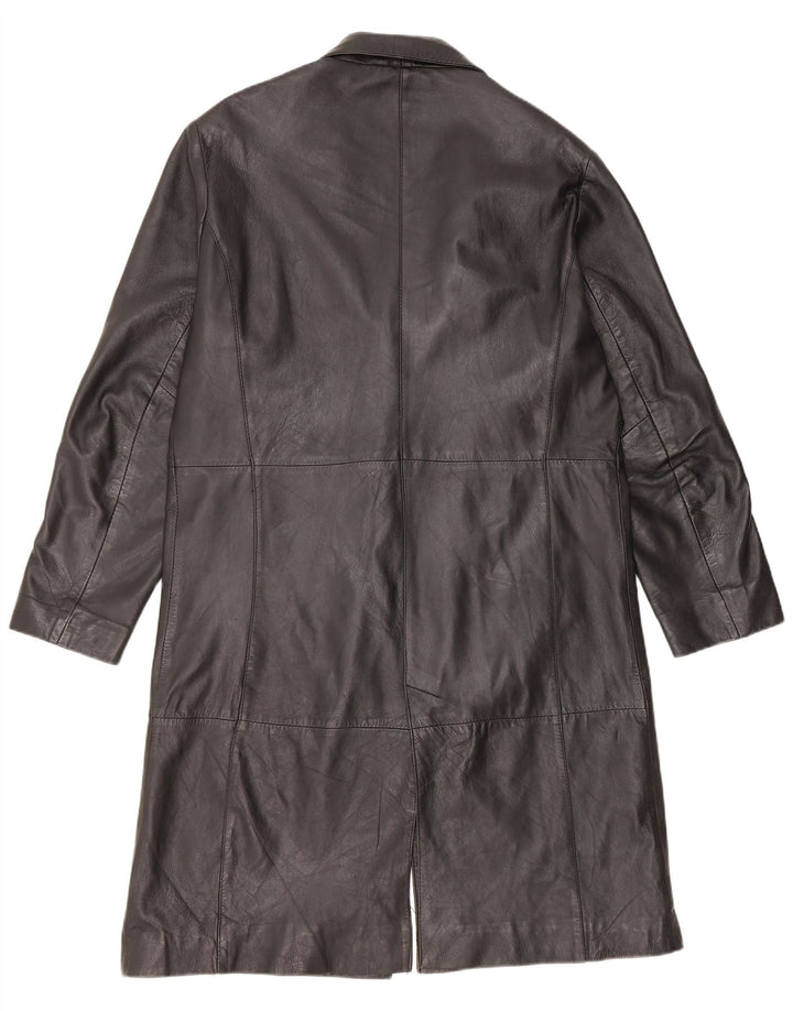 Męski płaszcz skórzany VINTAGE UK 42 XL Czarna skóra