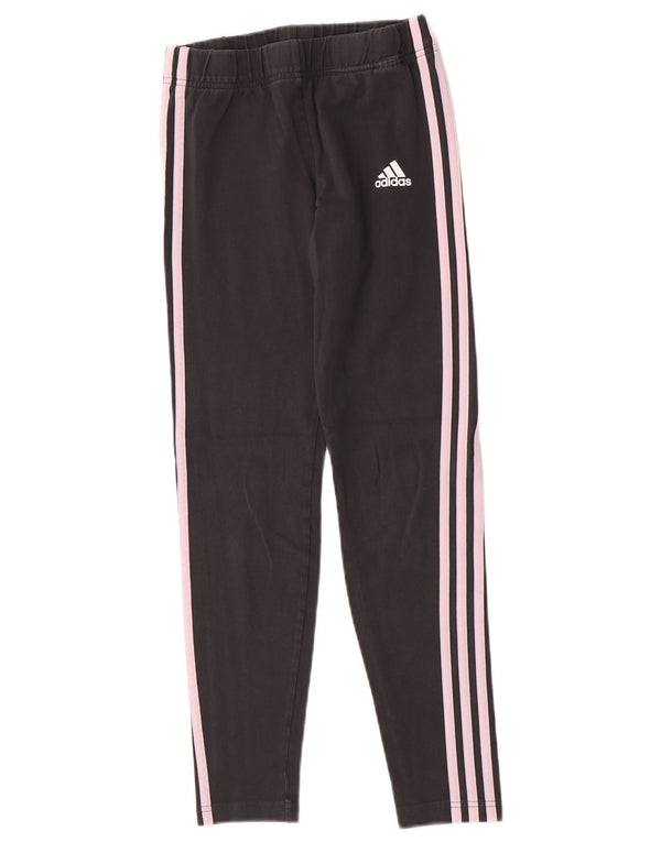 Legginsy Adidas Dziewczęce 14-15 Lat Szare Bawełniane