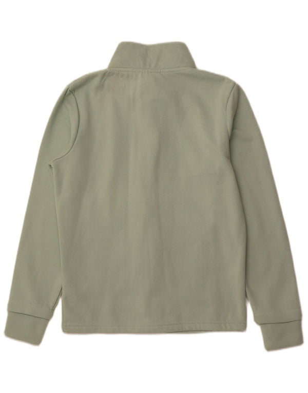 BENCH Womens Graphic Tracksuit Top Jacket UK 12 Medium Green Cotton