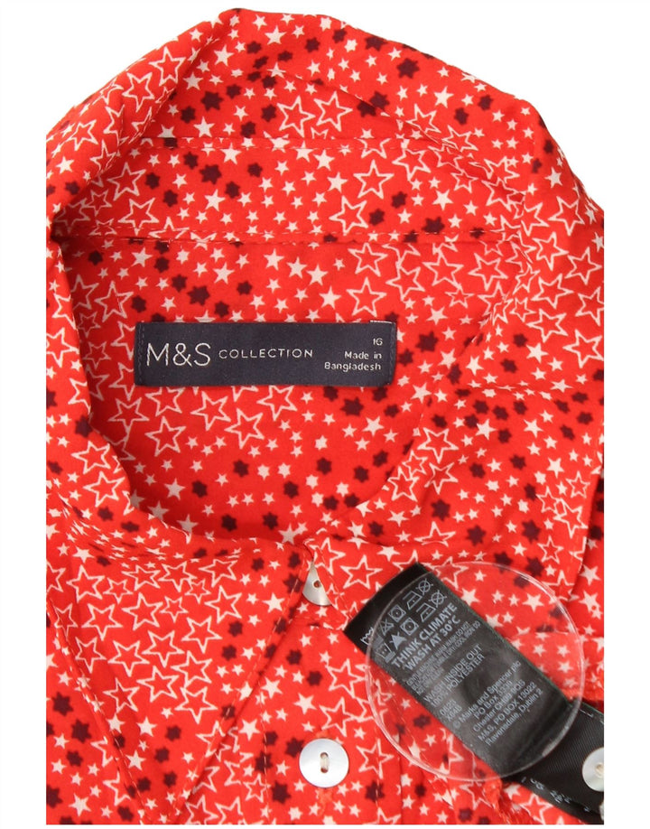Koszula damska MARKS & SPENCER UK 16, duża, czerwona, z geometrycznym poliestrem