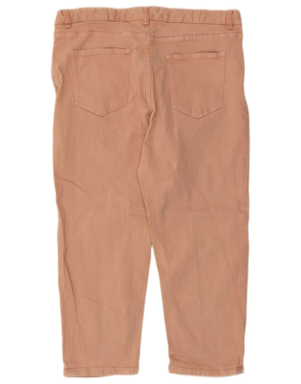 Marks & Spencer Damskie spodnie Capri UK 16 Large W32 L22 Różowa bawełna
