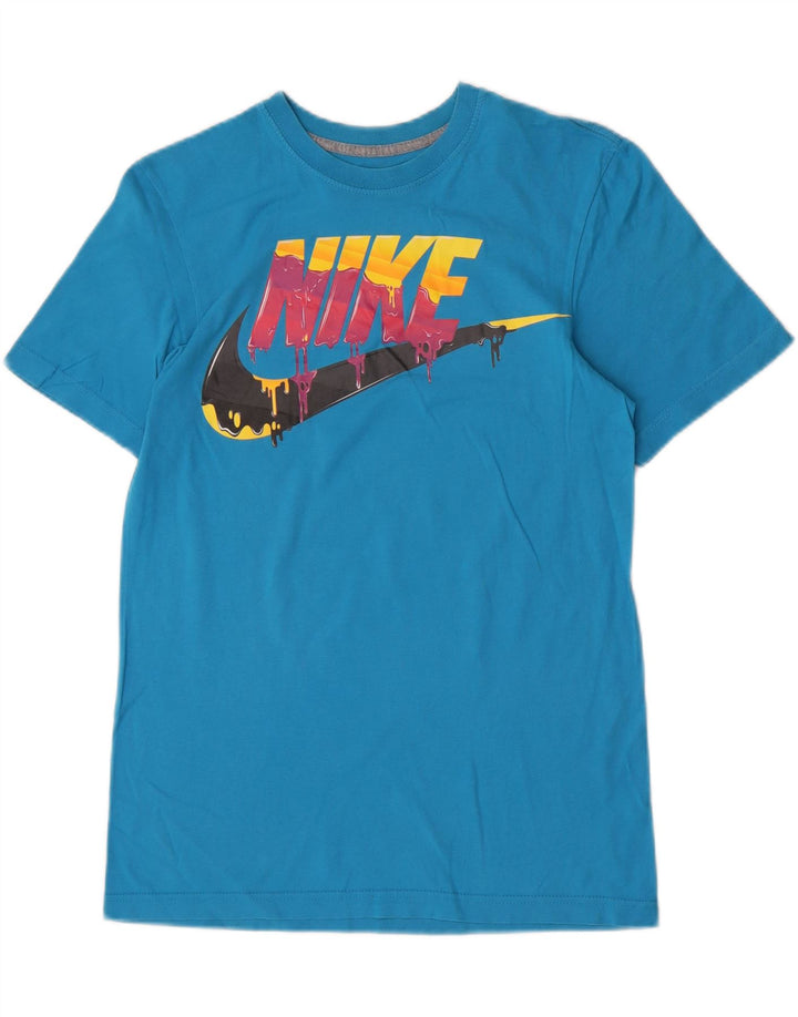 Męski T-shirt Nike o regularnym kroju z grafiką, mały, niebieski, bawełniany