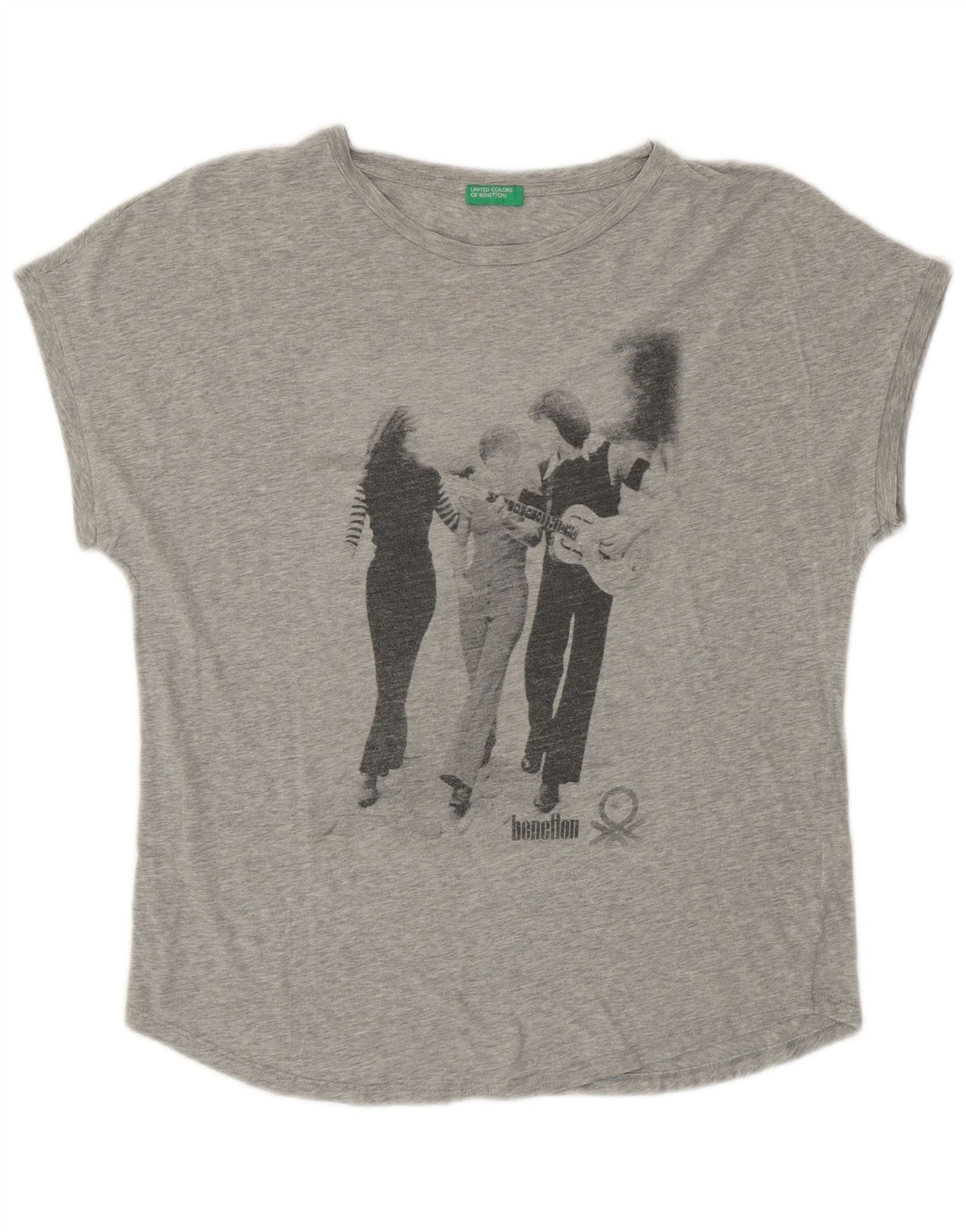 Damska koszulka graficzna UNITED COLORS OF BENETTON Top UK 14 Średni szary