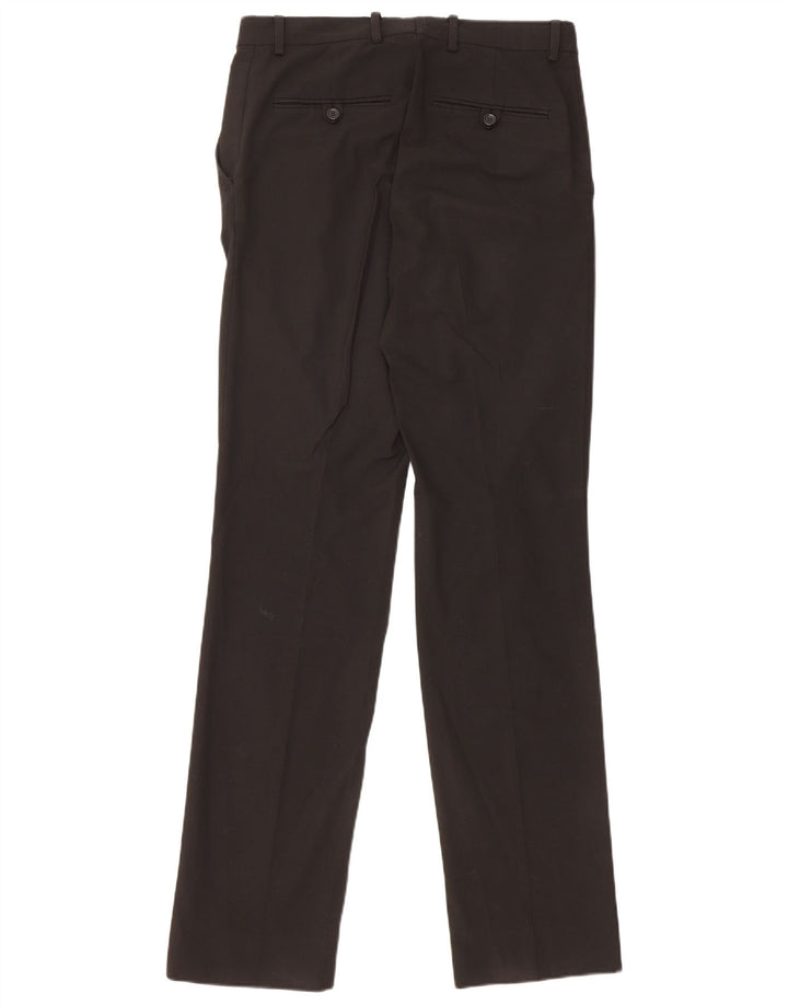 Męskie proste spodnie garniturowe Zara EU 38 Small W30 L35 Czarny poliester
