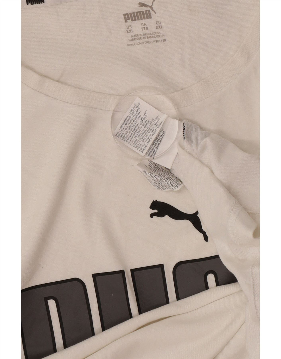 Męska koszulka z grafiką Puma Top 2XL Biała bawełna