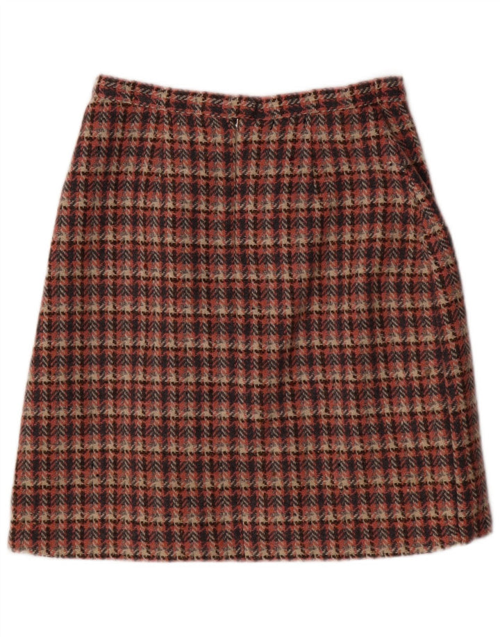 Vintage damska spódnica w kształcie litery A EU 38 Medium W28 Różowa pepitka