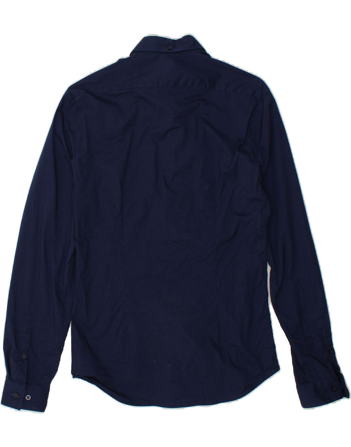JULES Mens Extra Slim Fit Shirt Size 39/40 Medium Navy Blue Cotton Vintage Jules and Second-Hand Jules from Messina Hembry 