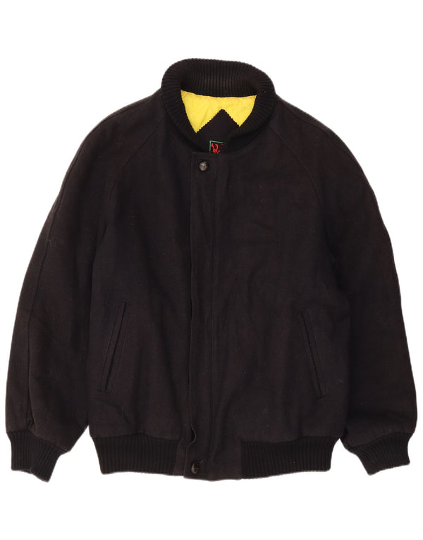 Męska kurtka wiatrówka Bomber w stylu vintage IT 52 XL Czarna wełna