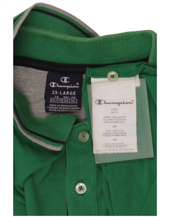 Męska koszulka polo Champion 2XL Zielona bawełna