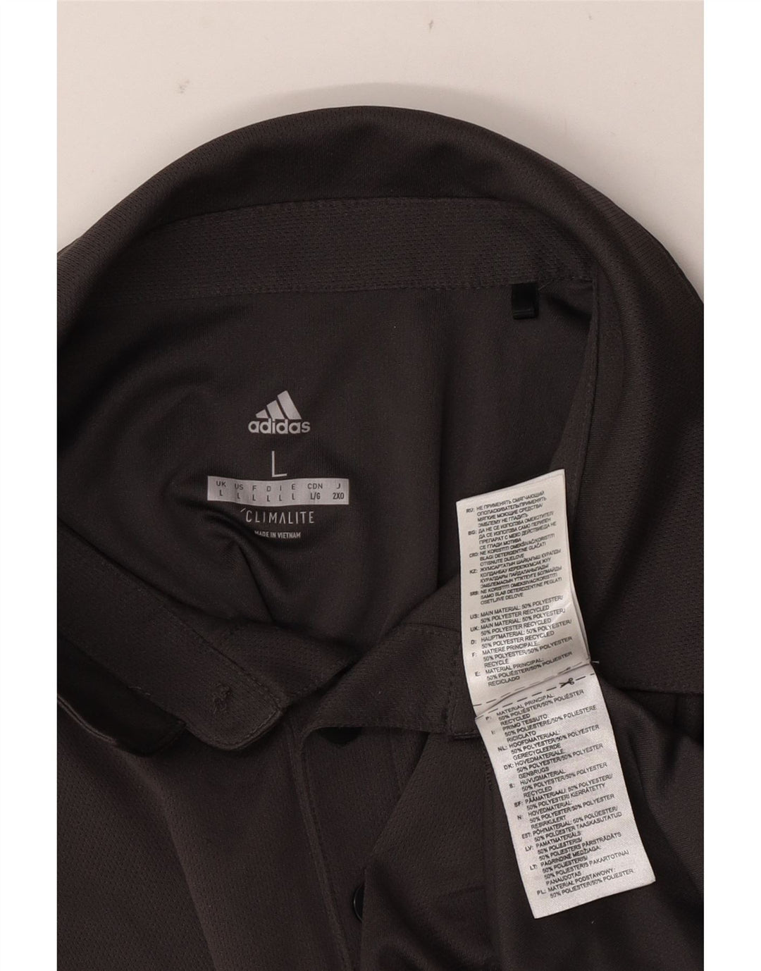 Męska koszulka polo ADIDAS Climalite, duża, szara, z poliestru