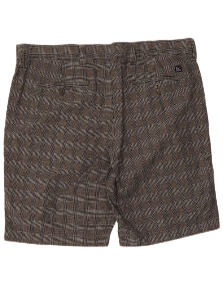 Marks & Spencer Męskie spodenki Chino W36, duże, szare, bawełniane w kratkę
