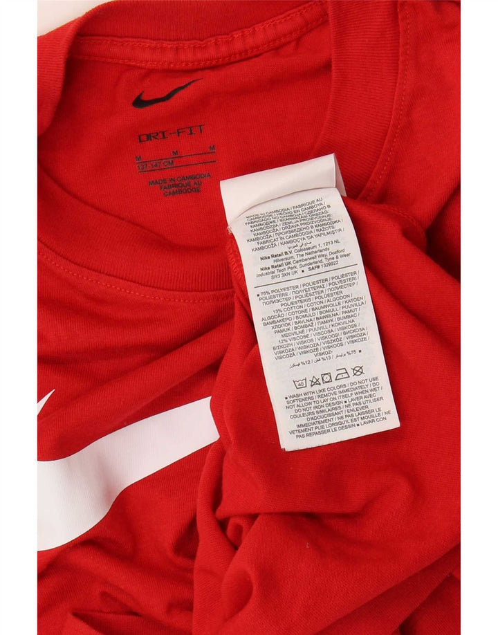 Chłopięcy T-shirt Nike Dri Fit z grafiką, 10-11 lat, średni czerwony poliester