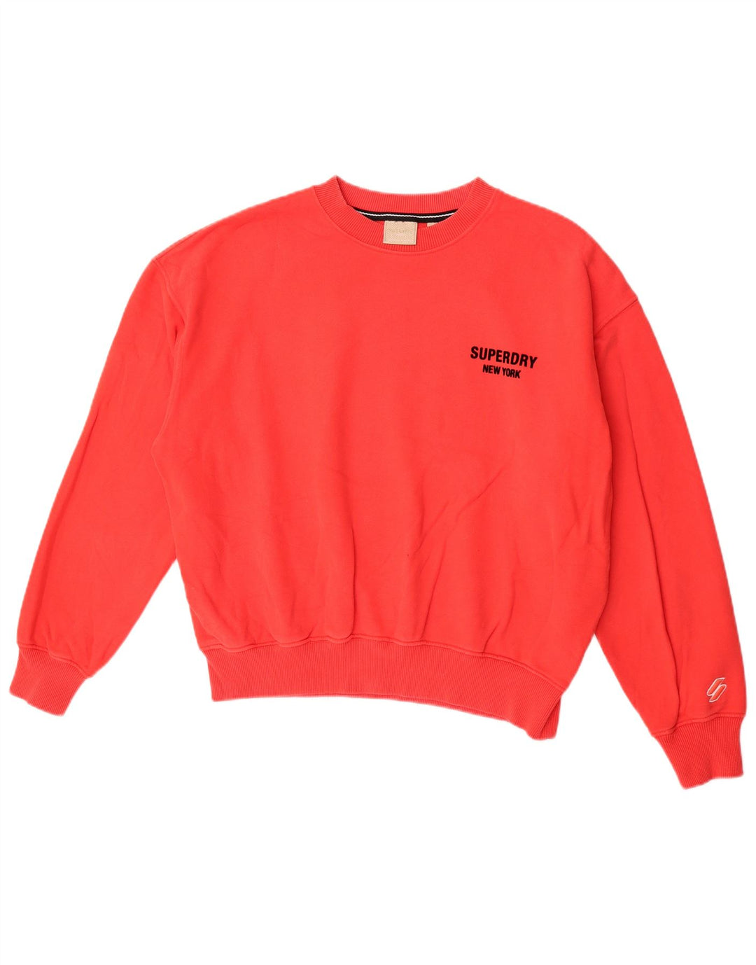 Damski sweter oversize Superdry UK 14, duży, czerwony, bawełniany