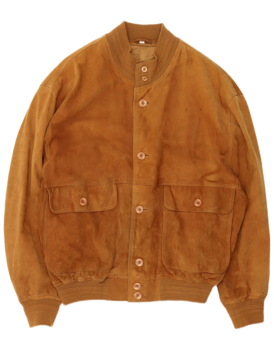 Vintage męska zamszowa kurtka bomber IT 54 2XL brązowa skóra