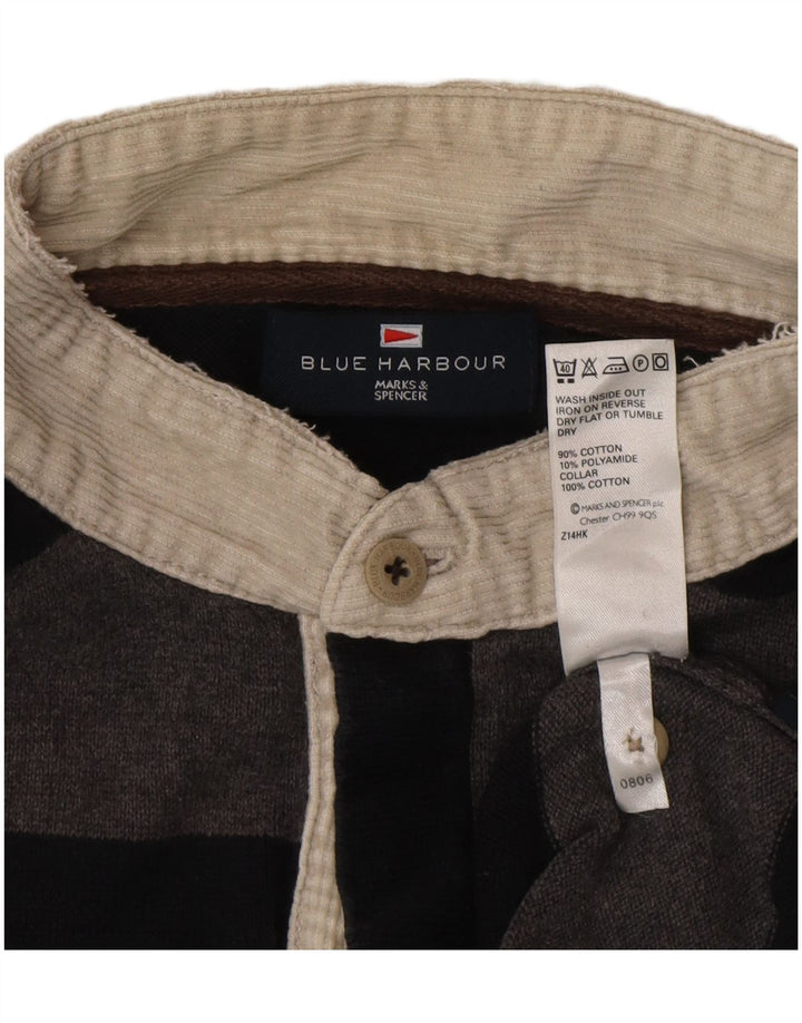Marks & Spencer Męski sweter polo Blue Harbor, duży, szary