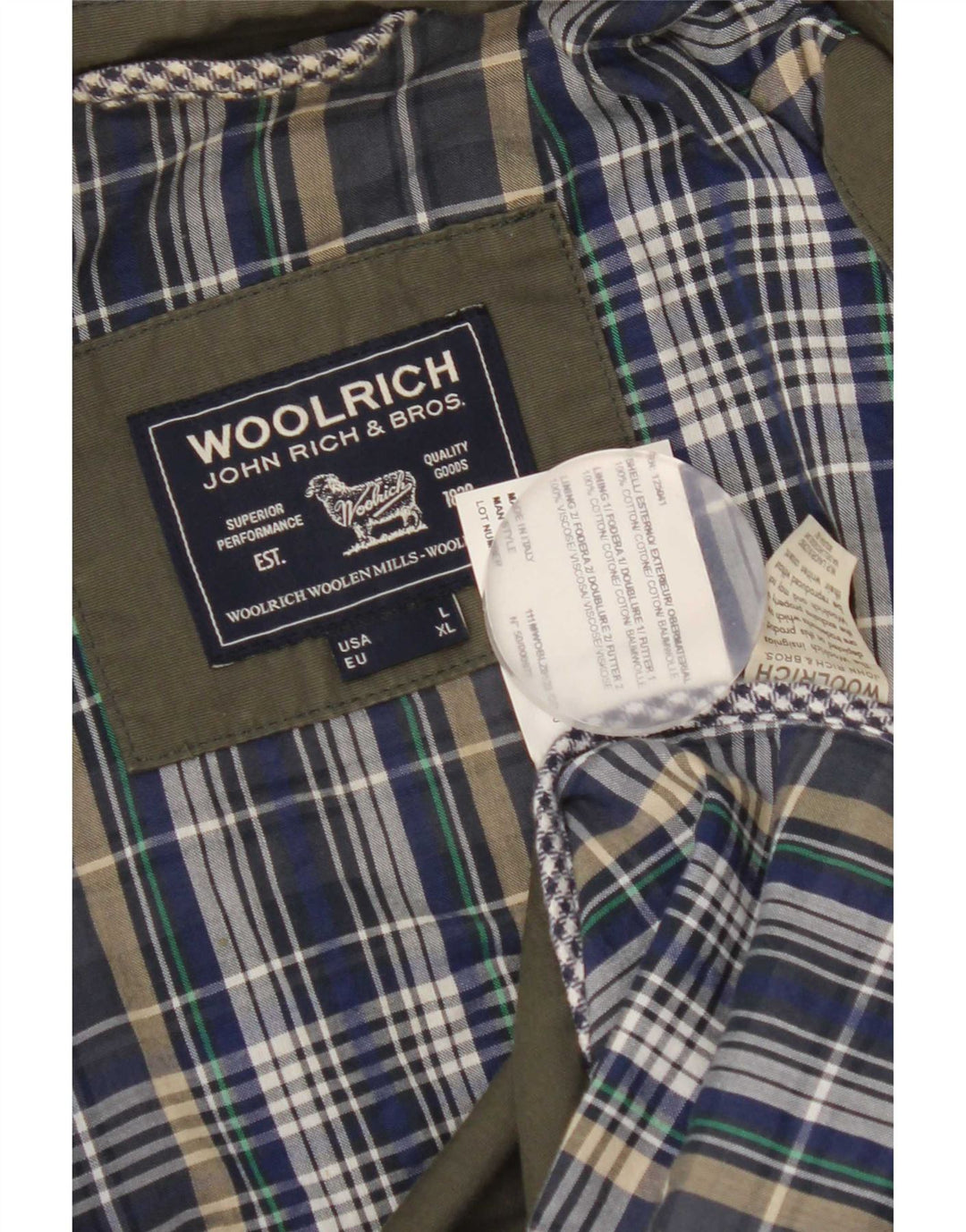 Kurtka męska Woolrich Utility UK 40, duża, zielona bawełna