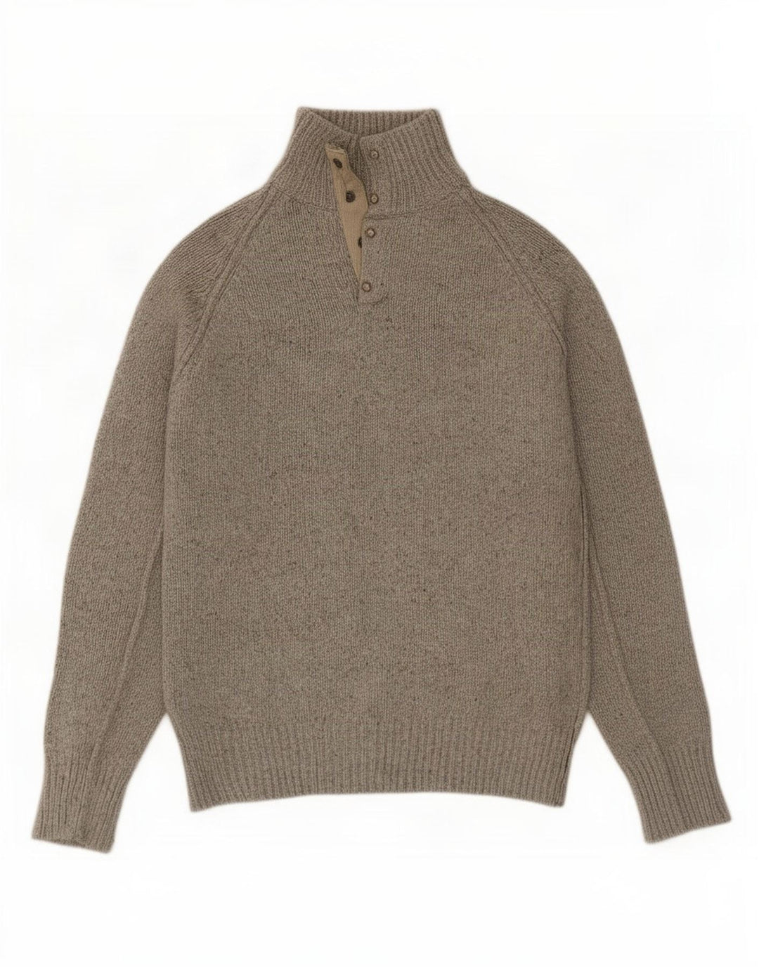 Marks & Spencer Męski sweter zapinany na guziki, mały, szary, bawełniany w plamki