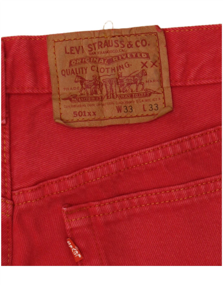 Męskie dżinsy Levi's 501 Straight W33 L27 Czerwone