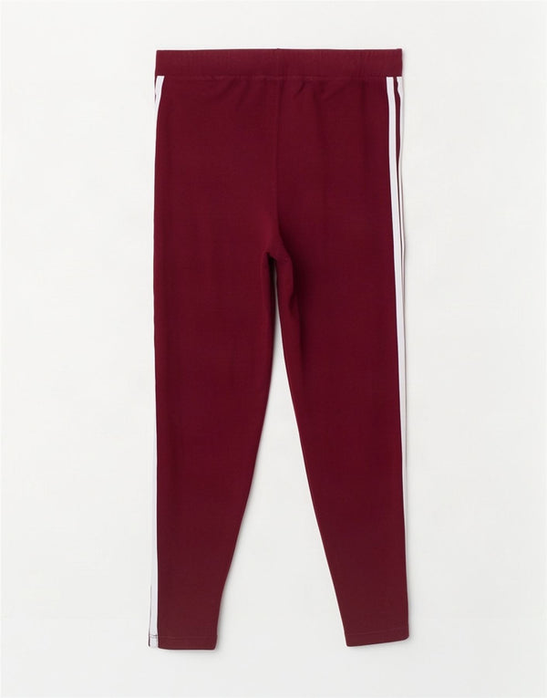 Legginsy damskie Adidas UK 16, duże, bordowe, bawełniane