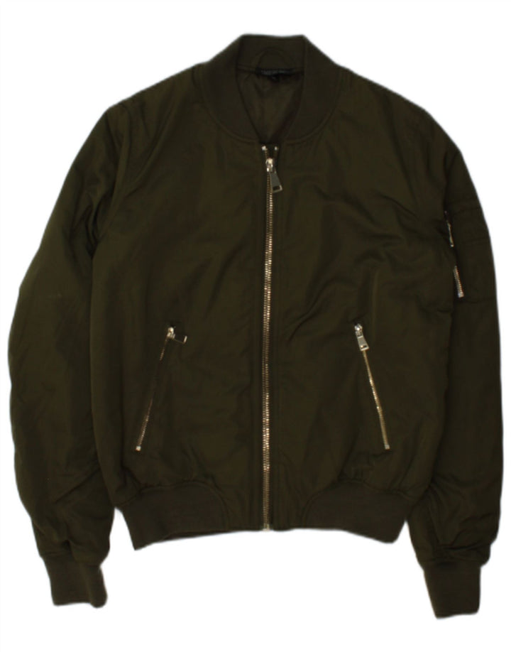 Damska kurtka bomberka Topshop UK 8, mała, khaki, poliester