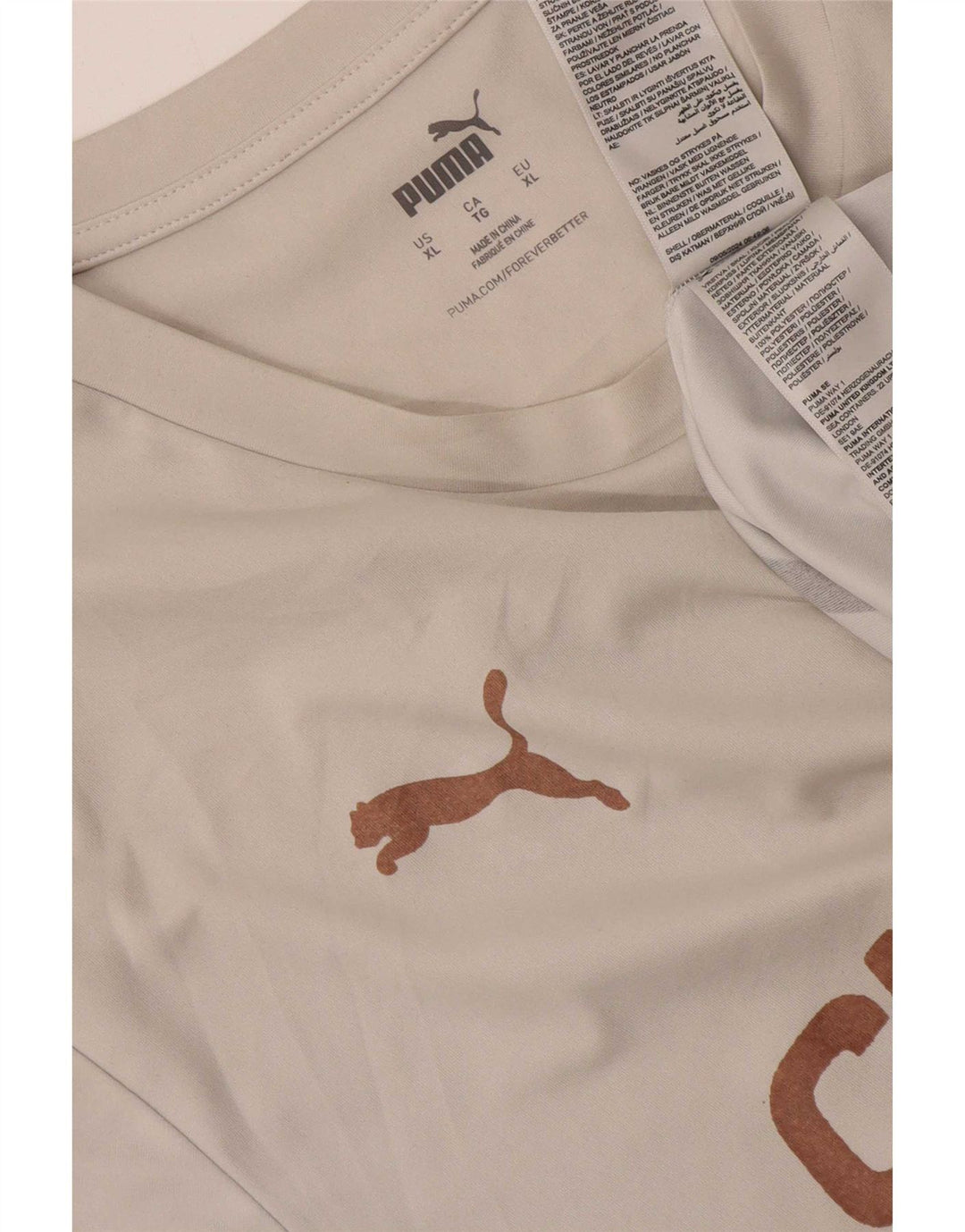 Męska koszulka z grafiką Puma, góra XL, biały poliester