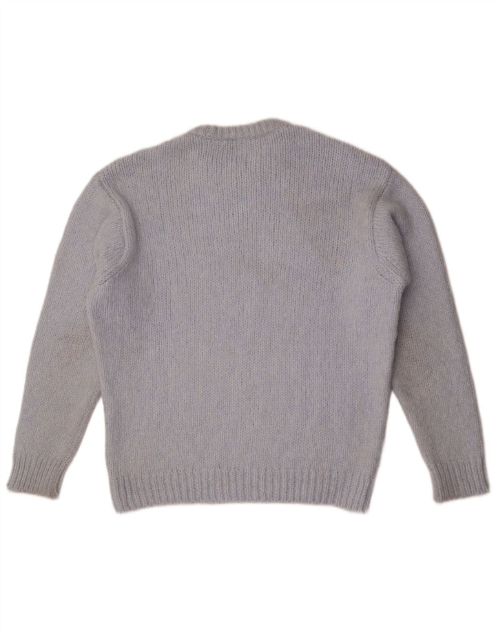 Damski sweter oversize z wycięciem pod szyją Zara UK 14 Średni niebieski akryl