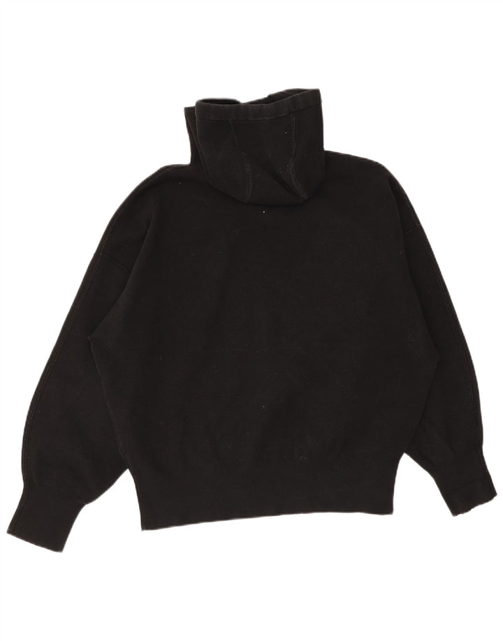 Cos Damski sweter oversize z kapturem UK 14, średni czarny bawełniany