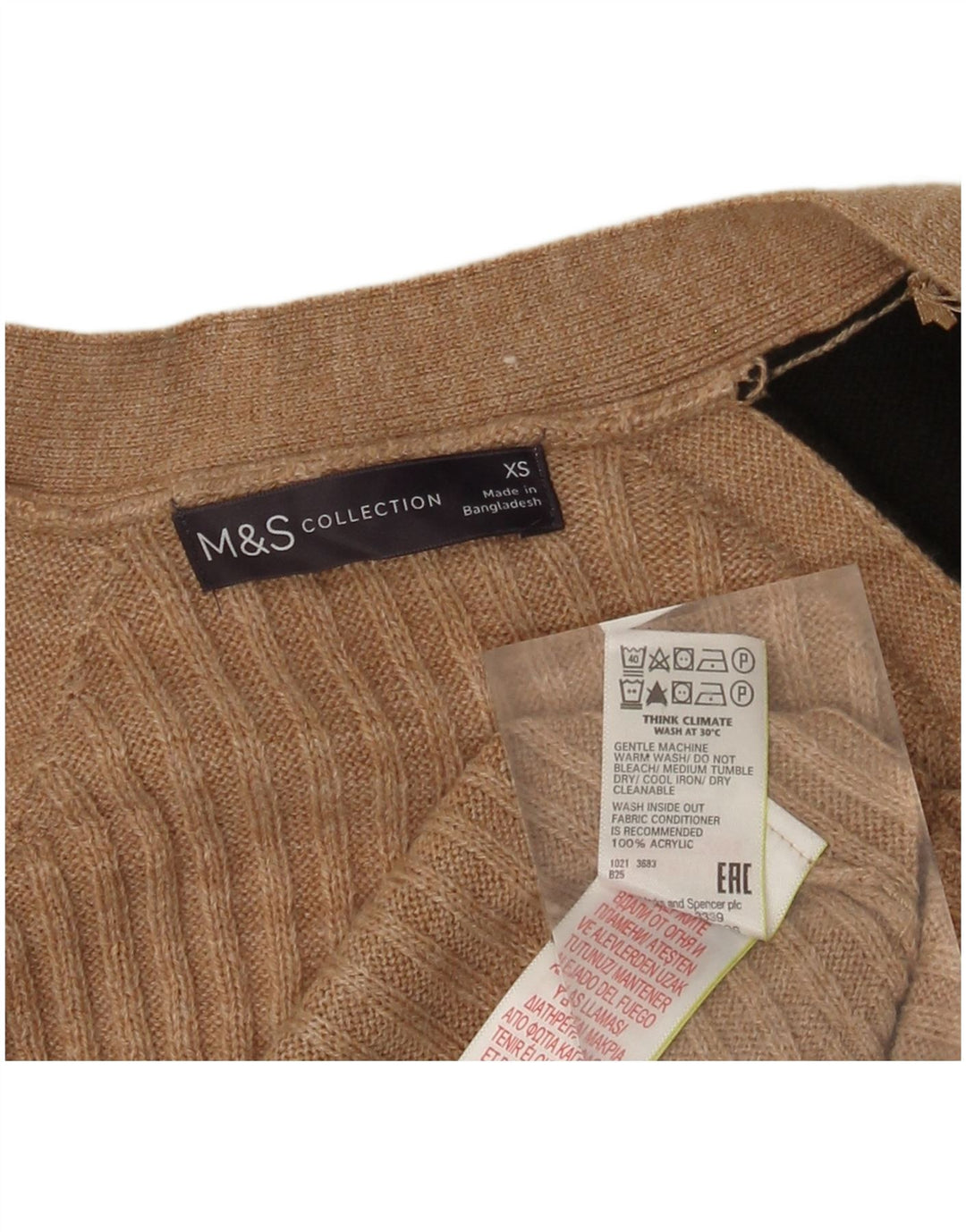 MARKS & SPENCER Damski sweter rozpinany UK 6 XS w kolorze beżowym