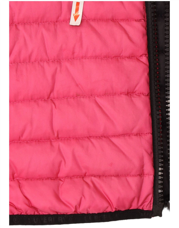 Damska wyściełana kurtka z kapturem Superdry UK 10, mały, różowy nylon