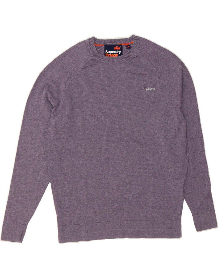 SUPERDRY Mens Crew Neck Jumper Sweater Large Purple Cotton Vintage Superdry and Second-Hand Superdry from Messina Hembry 