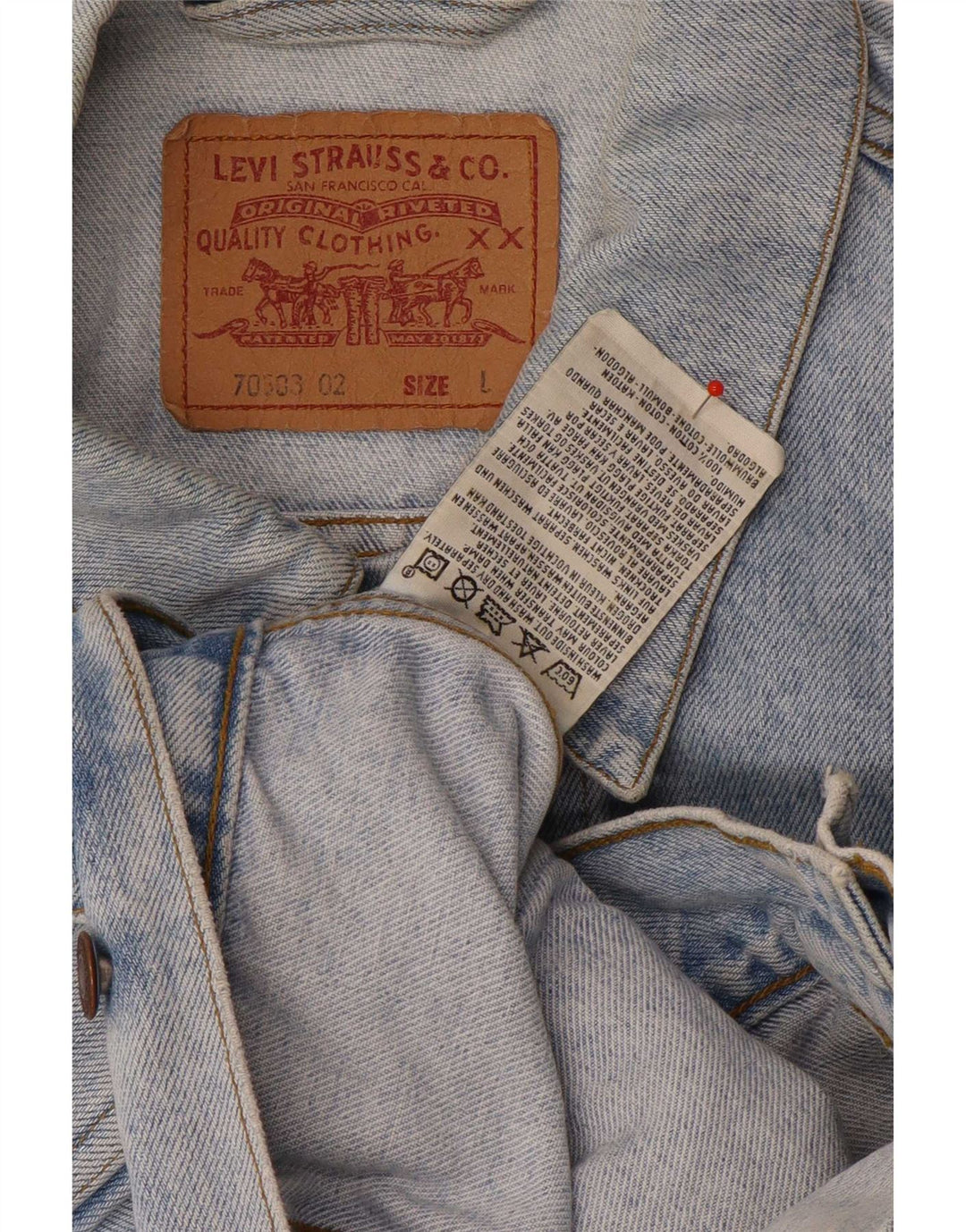 Męska kurtka dżinsowa Levi's UK 40, duża, niebieska, bawełniana