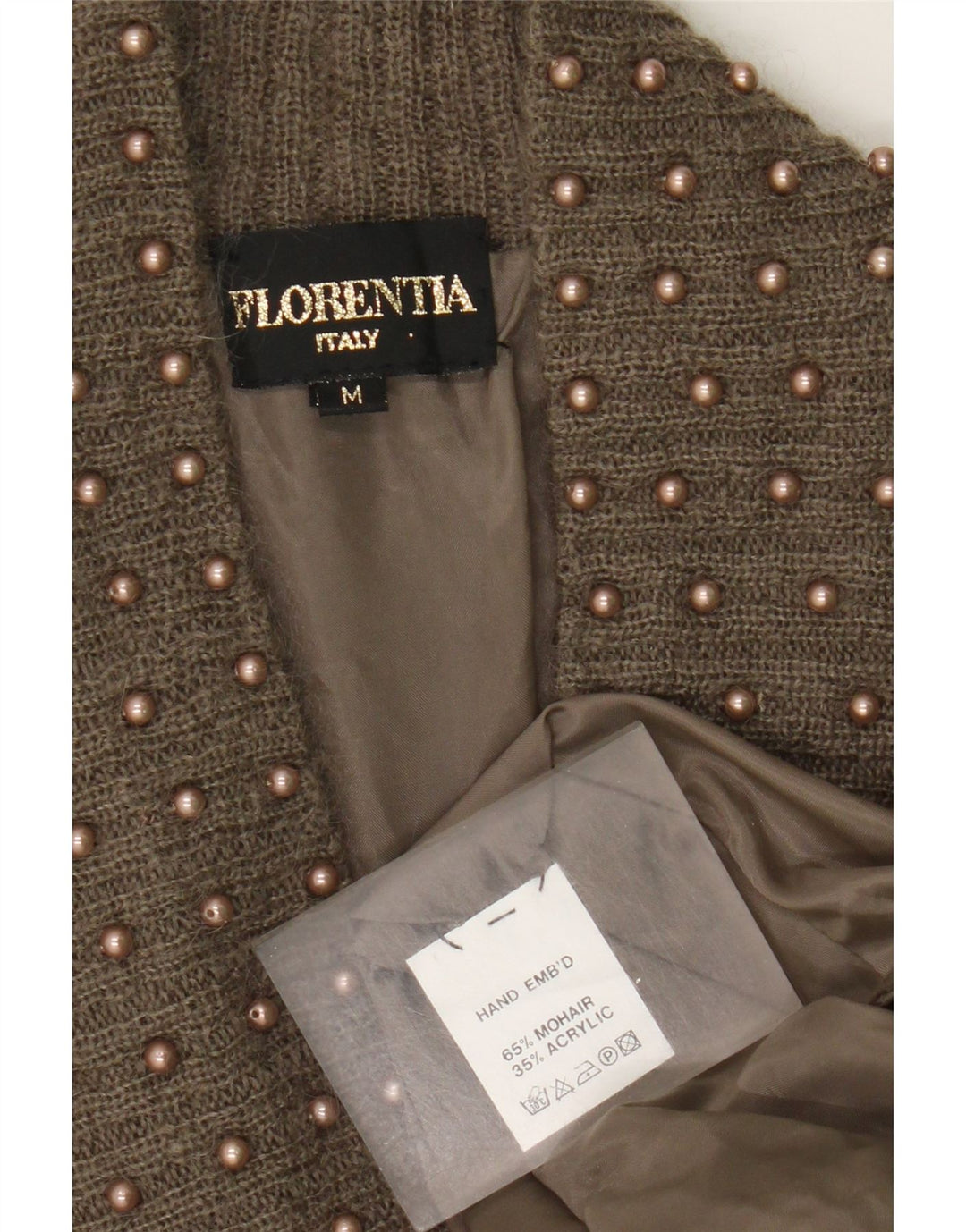 Damski sweter oversize FLORENTIA UK 14, średni brąz w cętki