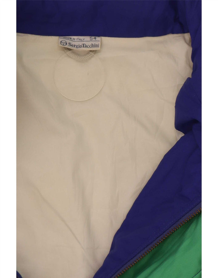 Męska kurtka narciarska z kapturem Sergio Tacchini IT 54 2XL Niebieski poliamid z blokami kolorów