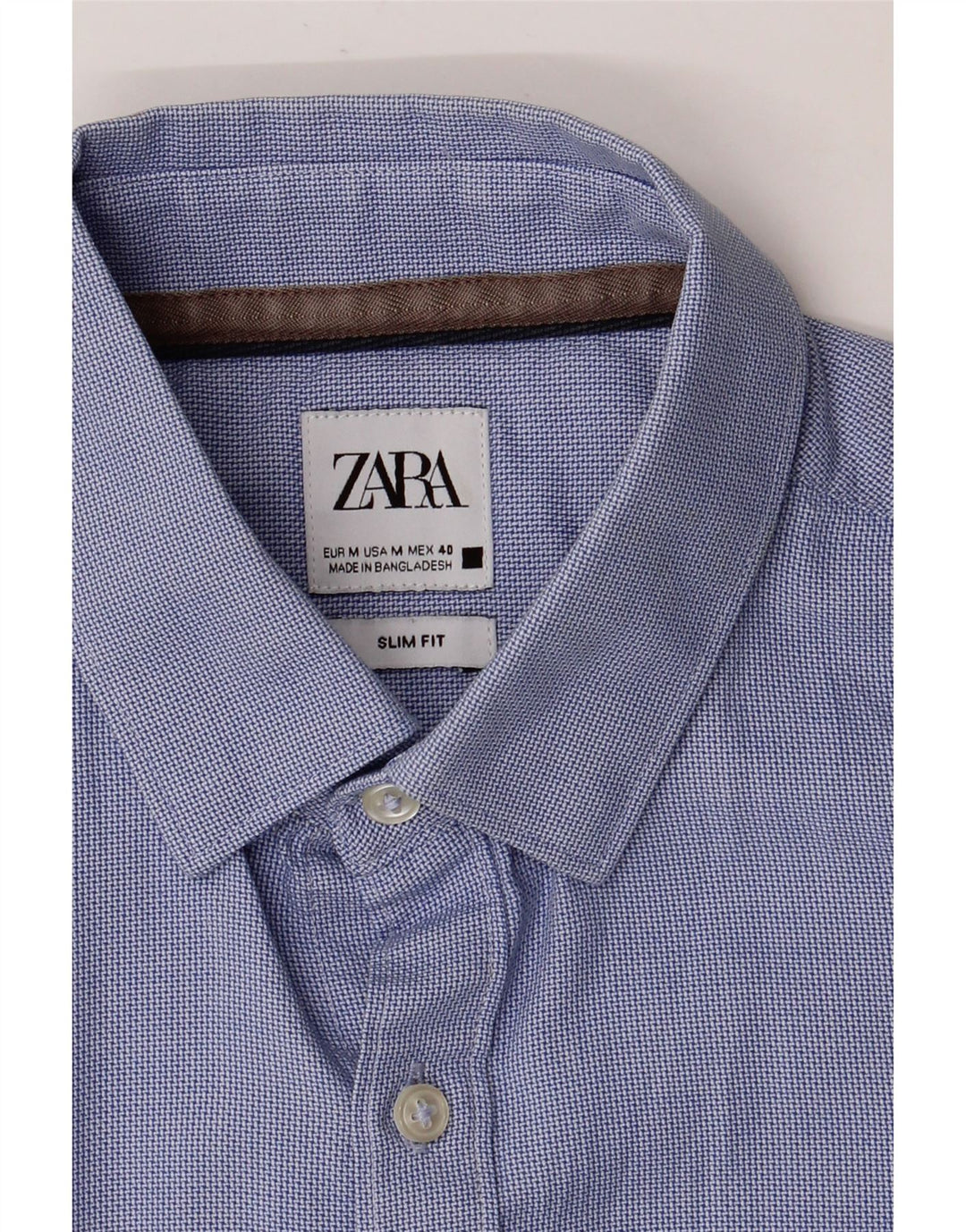 Koszula męska ZARA Slim Fit, bawełniana, w kolorze średniego błękitu