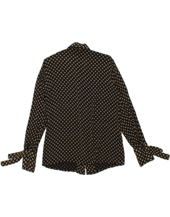 VINTAGE Womens Abstract Pattern Shirt Blouse IT 42 Medium Black Vintage Vintage and Second-Hand Vintage from Messina Hembry 