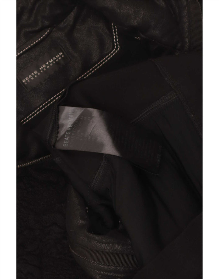 Beate Heymann Damski sweter kardigan UK 10 Small Black Wełna