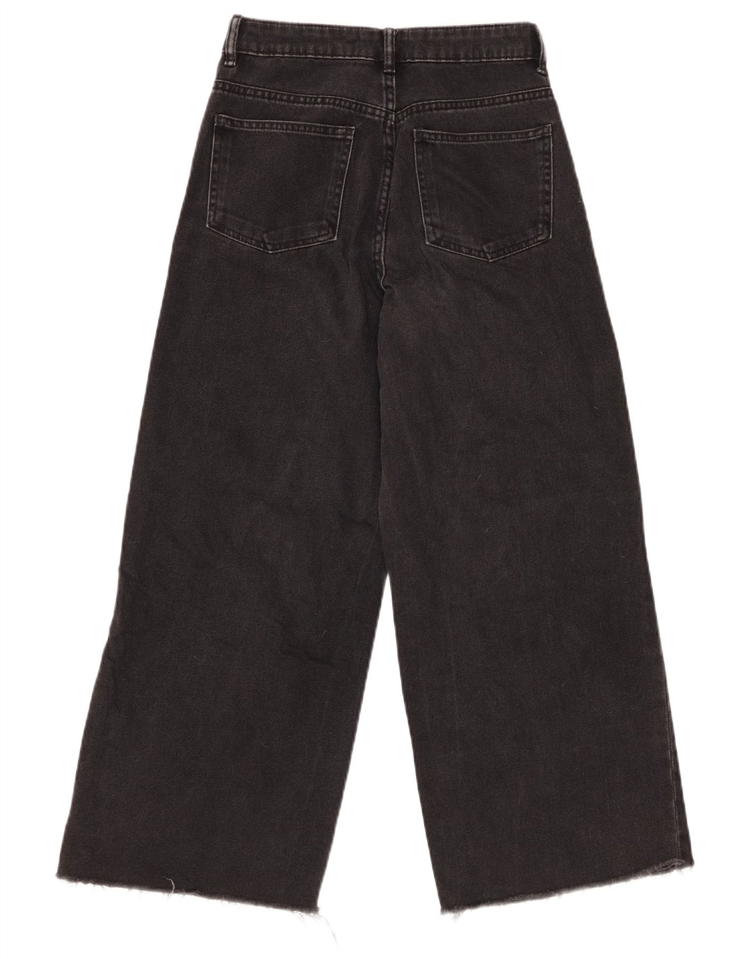 Damskie jeansy z wysokim stanem i szeroką nogawką ZARA W22 L25 Czarna bawełna