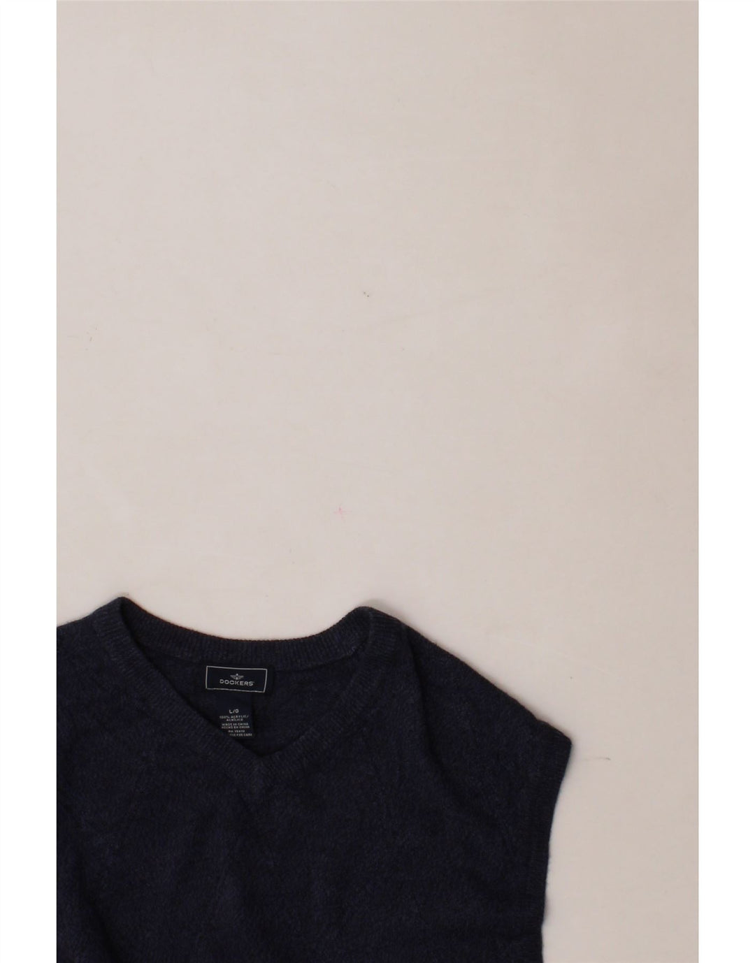 DOCKERS Mens Vest Tank Top Large Navy Blue Argyle/Diamond Acrylic Vintage Dockers and Second-Hand Dockers from Messina Hembry 
