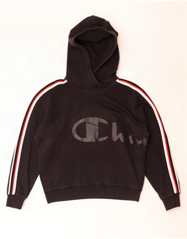 Męski sweter z kapturem Champion Graphic UK 16, duży, czarny, bawełniany
