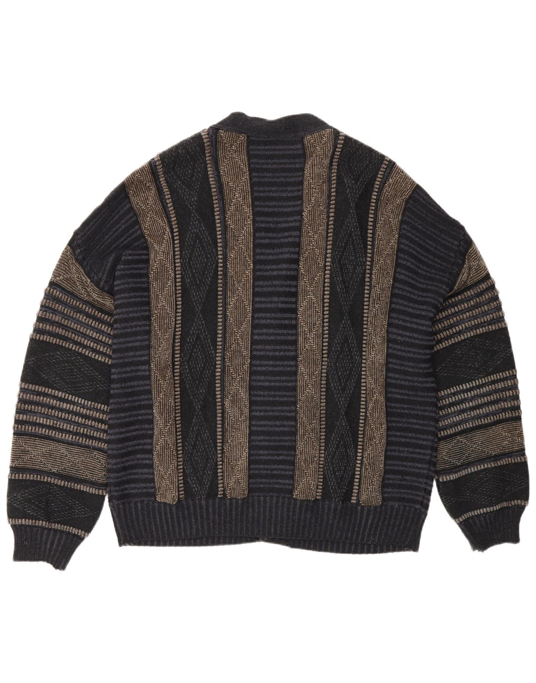Męski sweter rozpinany Fiume IT 50 Średni granatowy Argyle/Diamentowy akryl