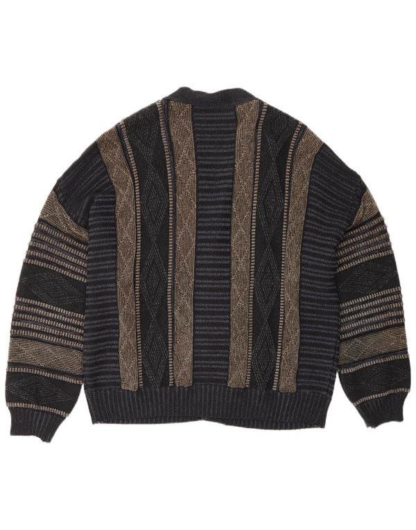 Męski sweter rozpinany Fiume IT 50 Średni granatowy Argyle/Diamentowy akryl