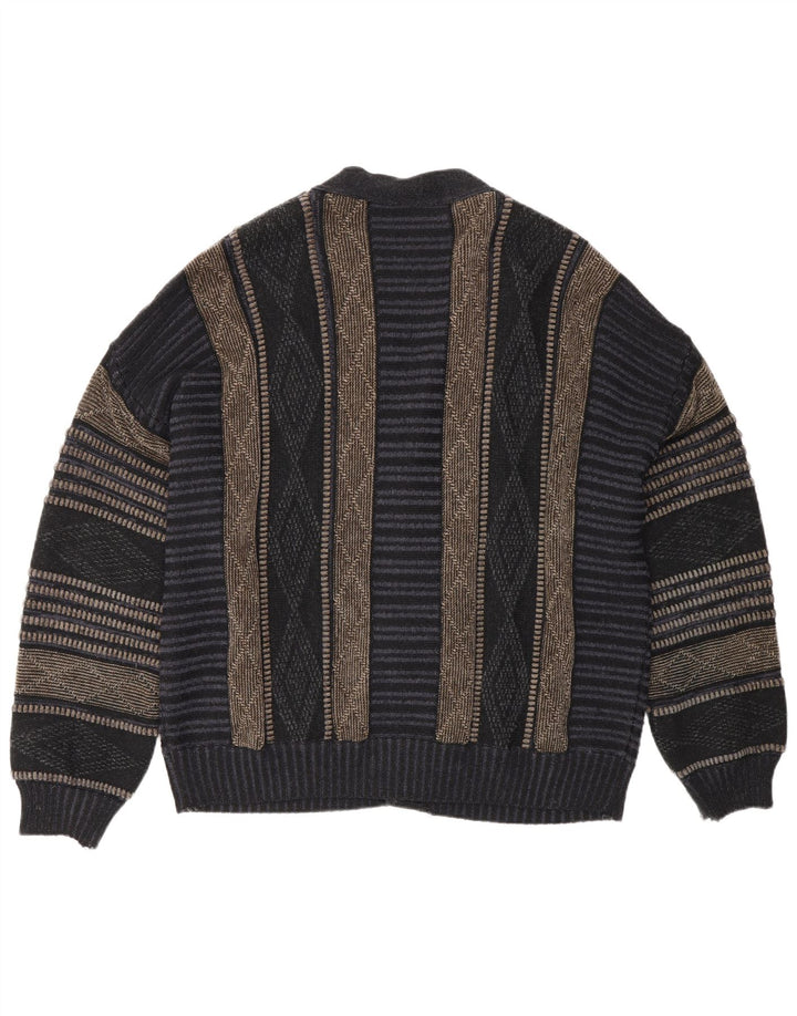 Męski sweter rozpinany Fiume IT 50 Średni granatowy Argyle/Diamentowy akryl