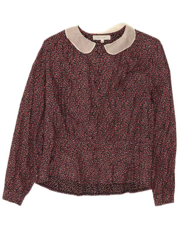 MAURICE ABOT Womens Long Sleeve Blouse Top IT 44 Medium Red Floral
