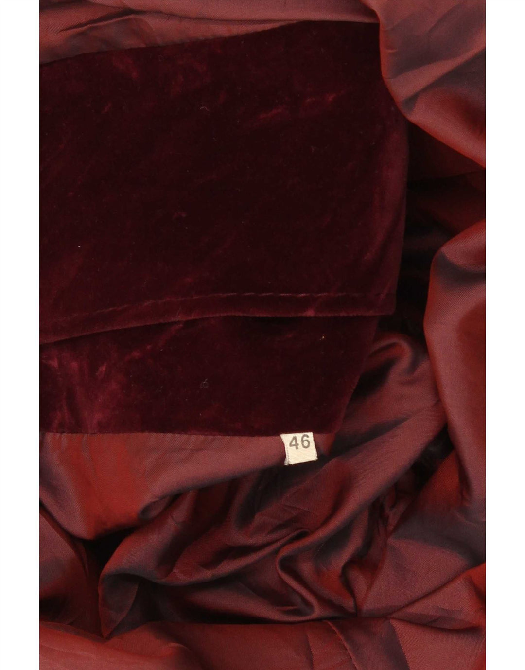 Aksamitny płaszcz damski w stylu vintage IT 46, duży, bordowy