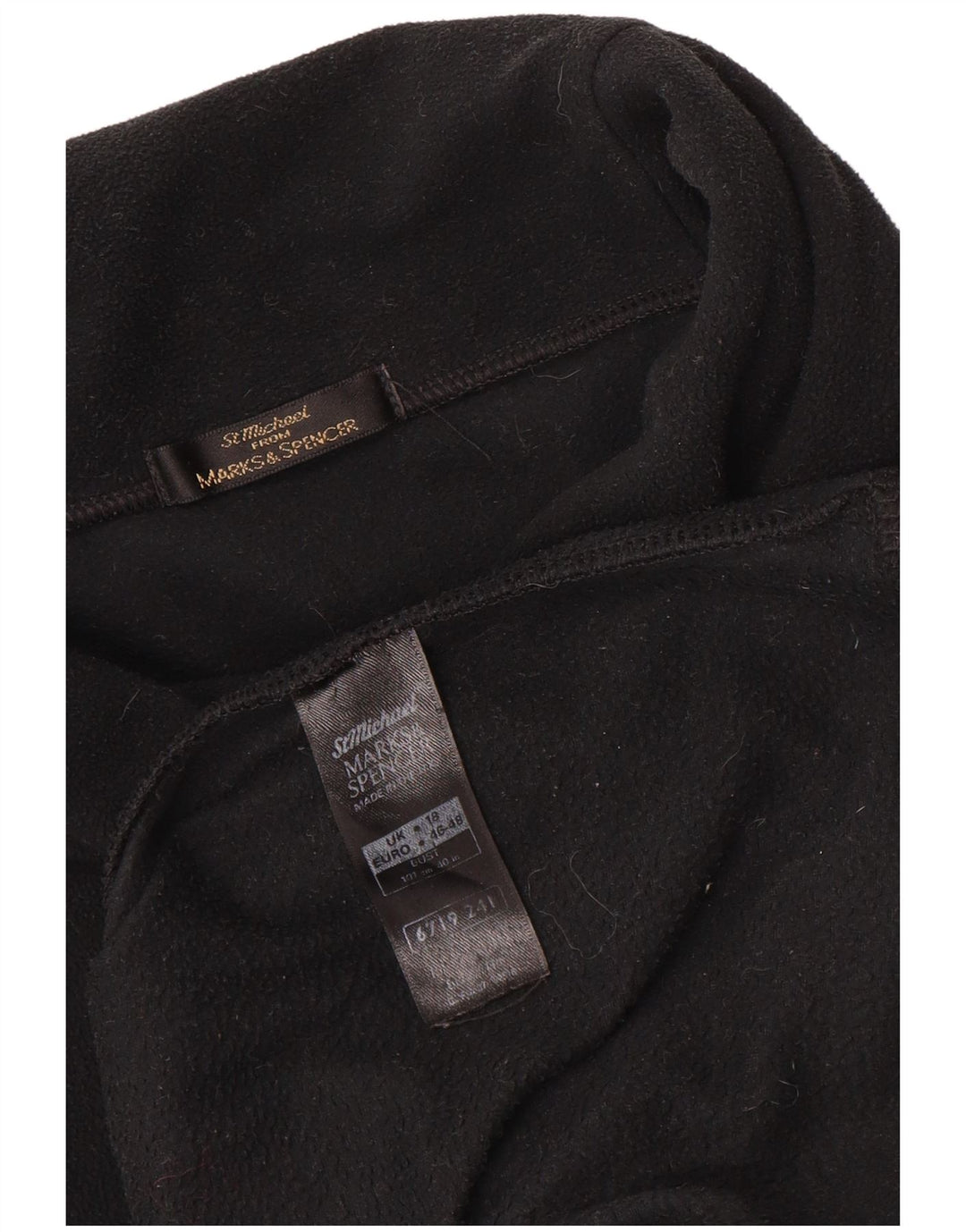 Marks & Spencer Damski sweter oversize z polaru UK 18 XL, czarny poliester