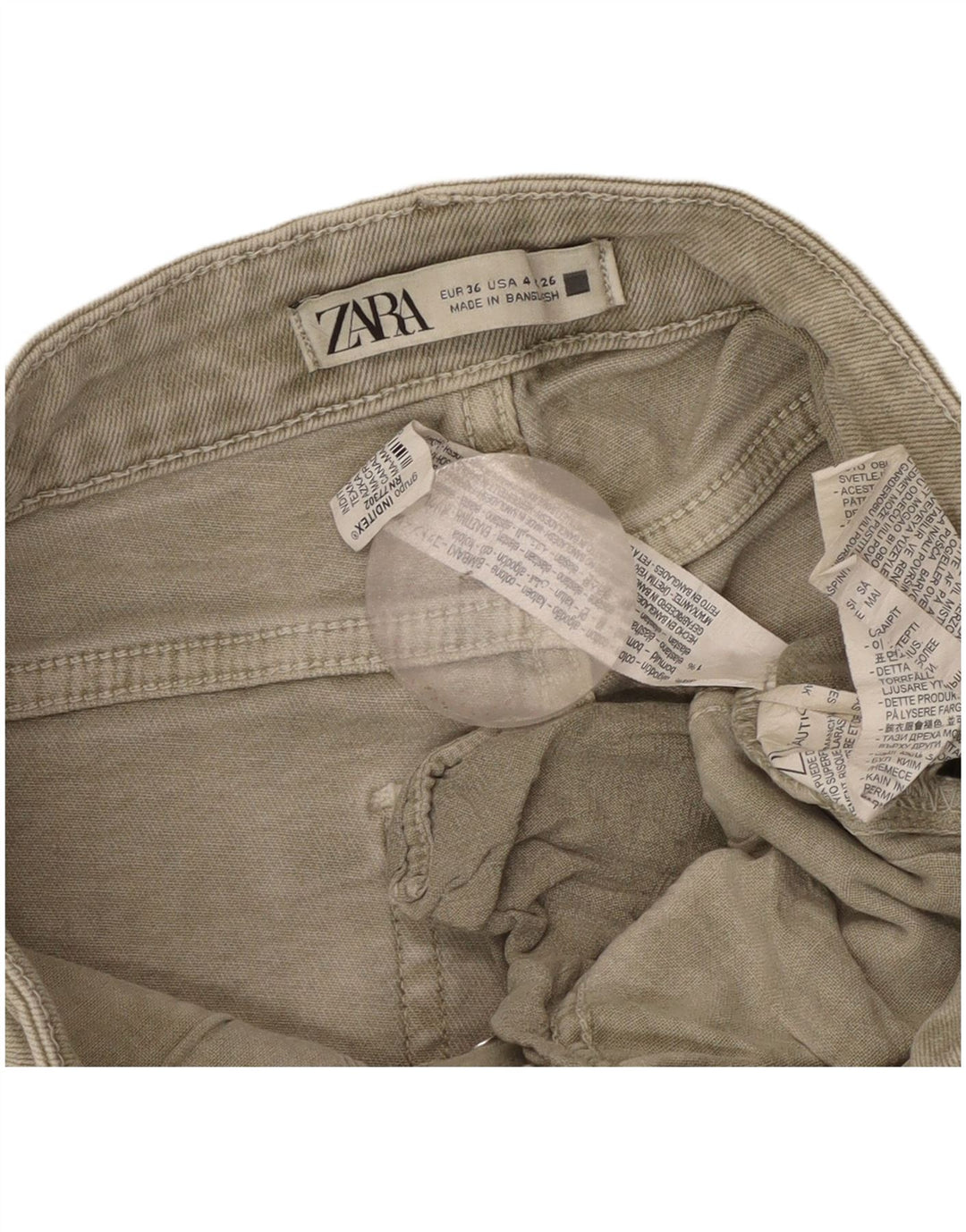 Damskie proste dżinsy Zara EU 36 XS W26 L26 Szara bawełna