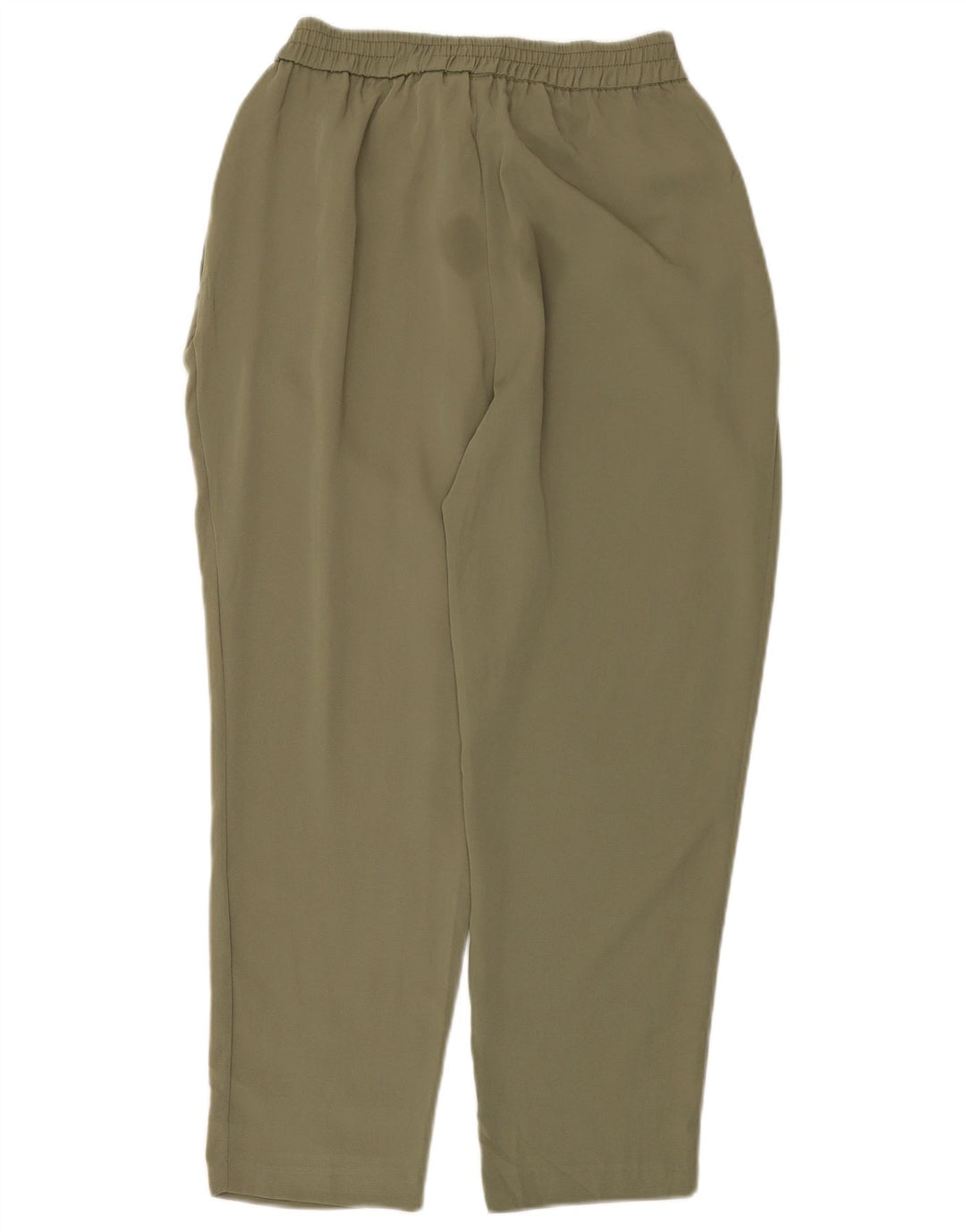 Damskie, zwężane spodnie Zara, duże, W32 L24, khaki, poliester