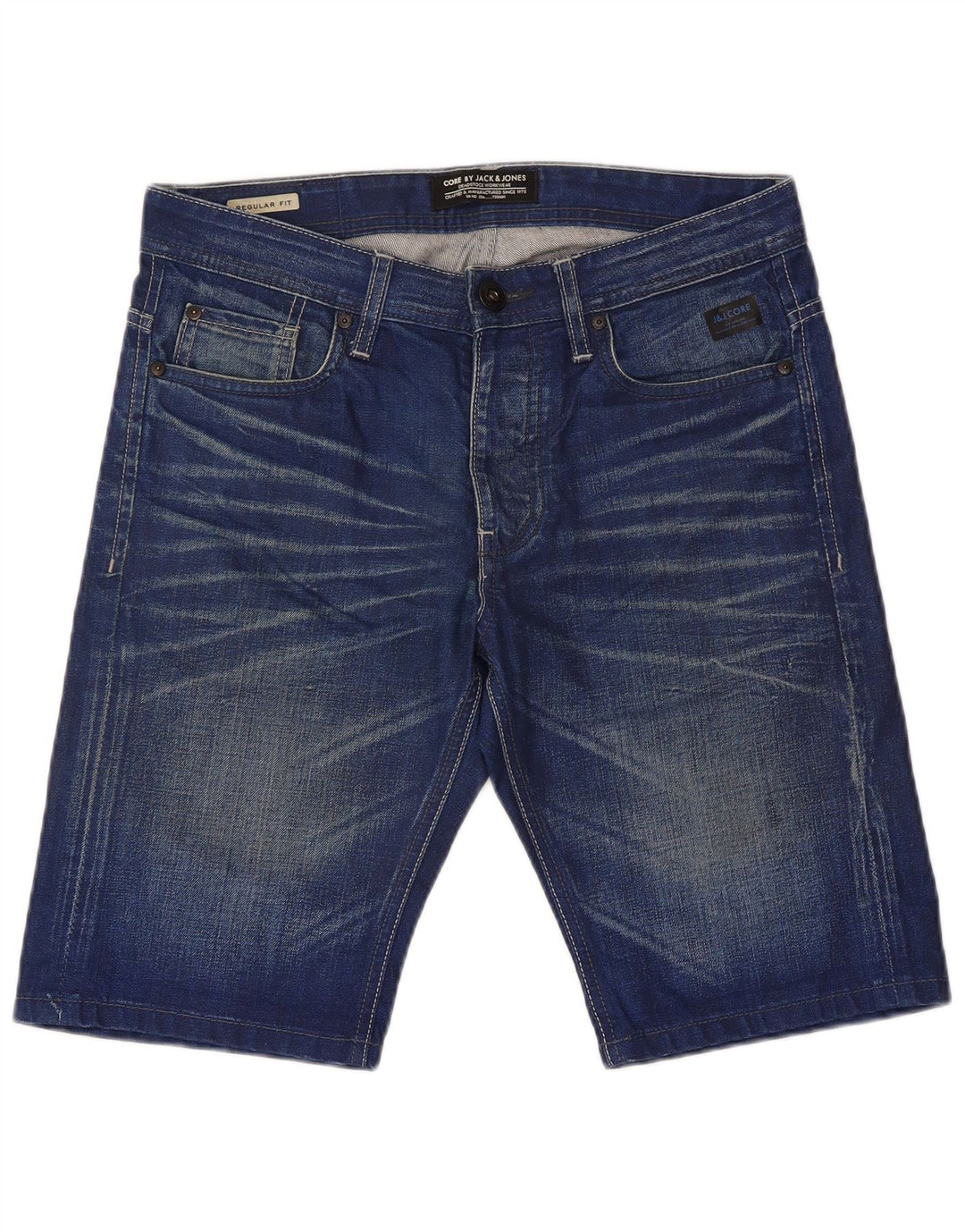 Męskie spodenki jeansowe Jack & Jones o regularnym kroju, małe W32, niebieskie, bawełniane