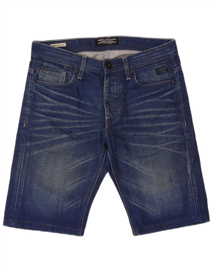 Męskie spodenki jeansowe Jack & Jones o regularnym kroju, małe W32, niebieskie, bawełniane