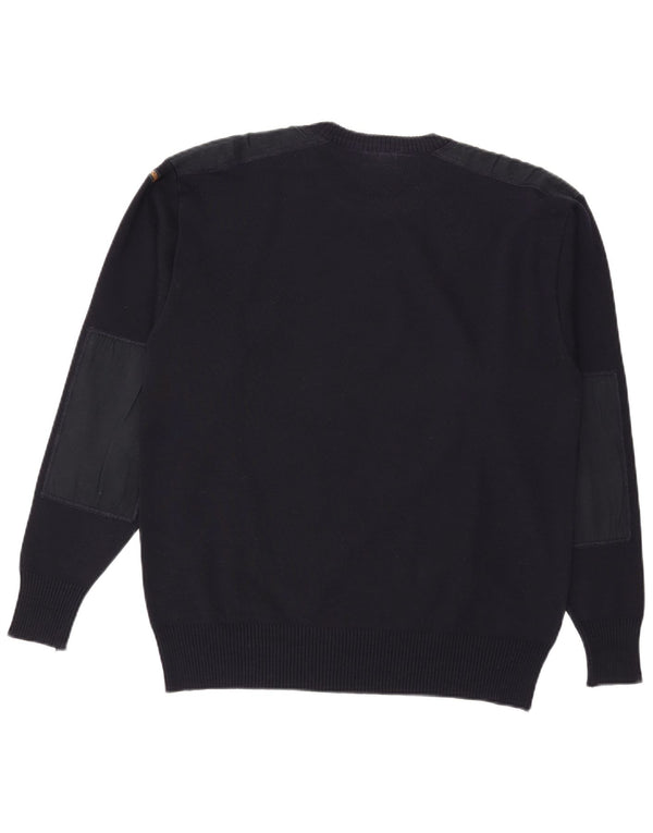 Męski sweter Paul & Shark z okrągłym dekoltem, duży, granatowy, wełniany